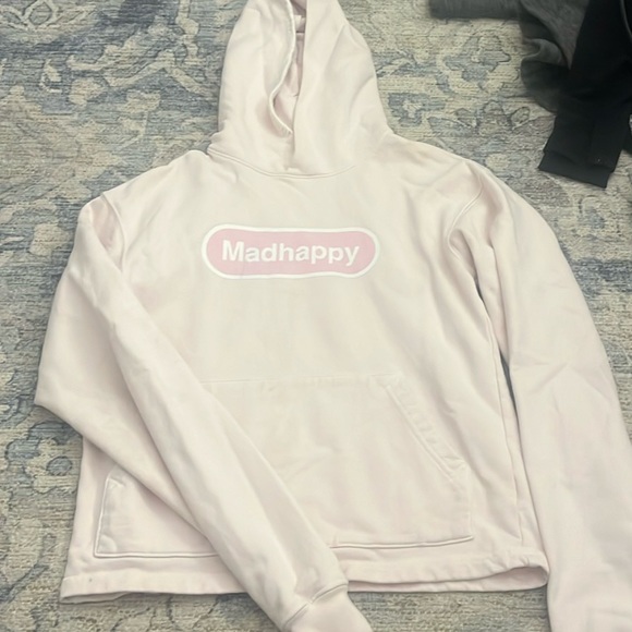 Pale Pink Mad Happy Hoodie - Picture 1 of 4